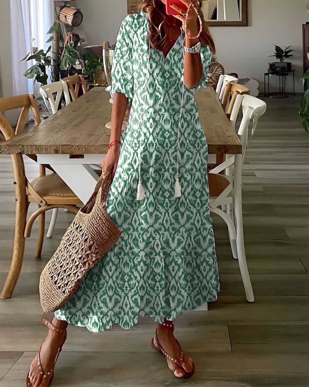 Women's Boho Covering Maxi Dress Outfit for Summer Holidays Weddings Parties and Everyday Wear