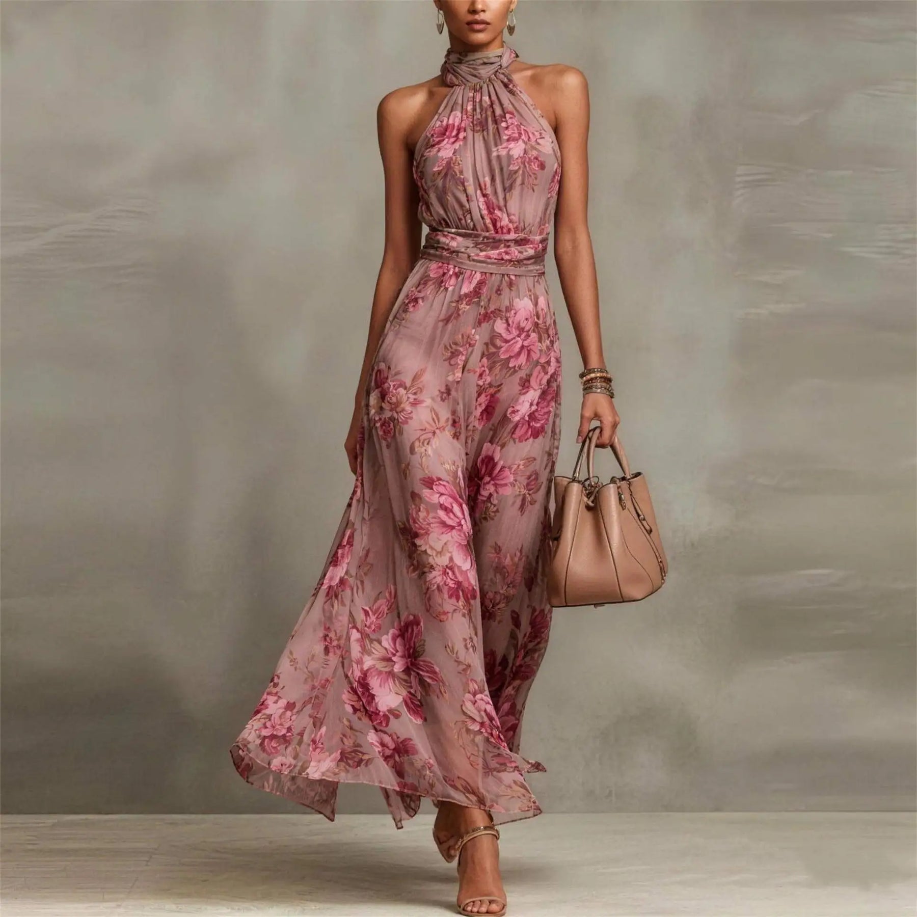 Women's Floral Maxi Dress Outfit for Summer Holidays Weddings Parties and Everyday Wear