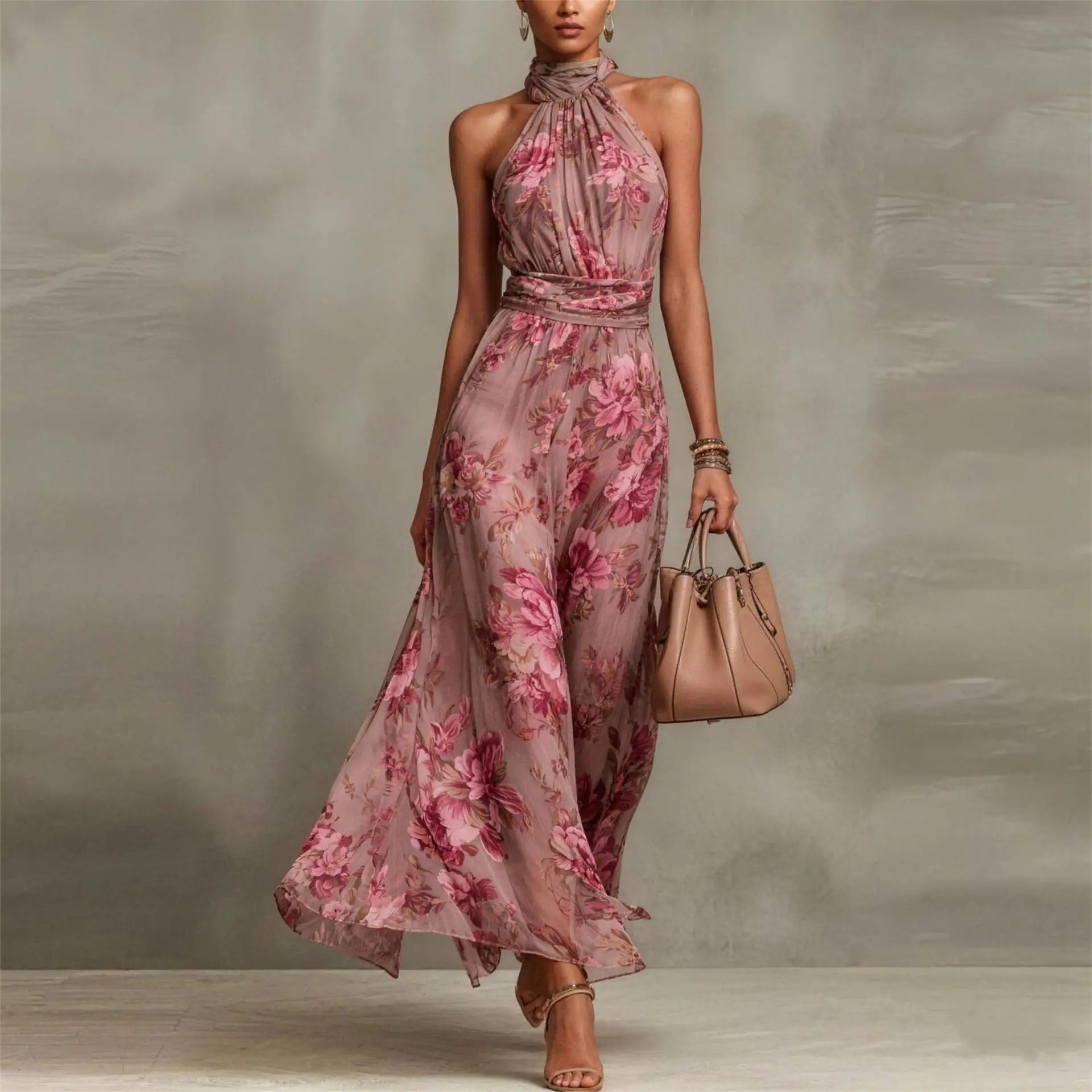 Women's Floral Maxi Dress Outfit for Summer Holidays Weddings Parties and Everyday Wear