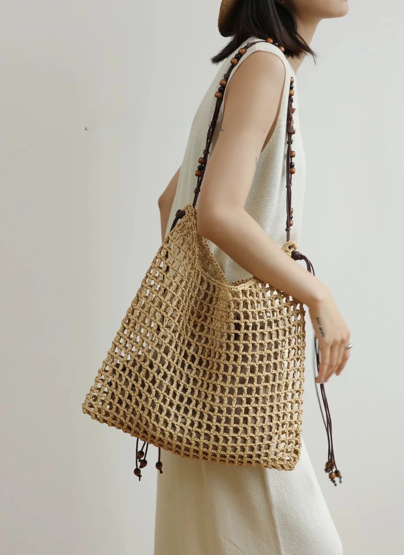 Women's Straw Beach Tote Purse Bag for Work Travel Holidays Shopping Commutes and Everyday Use