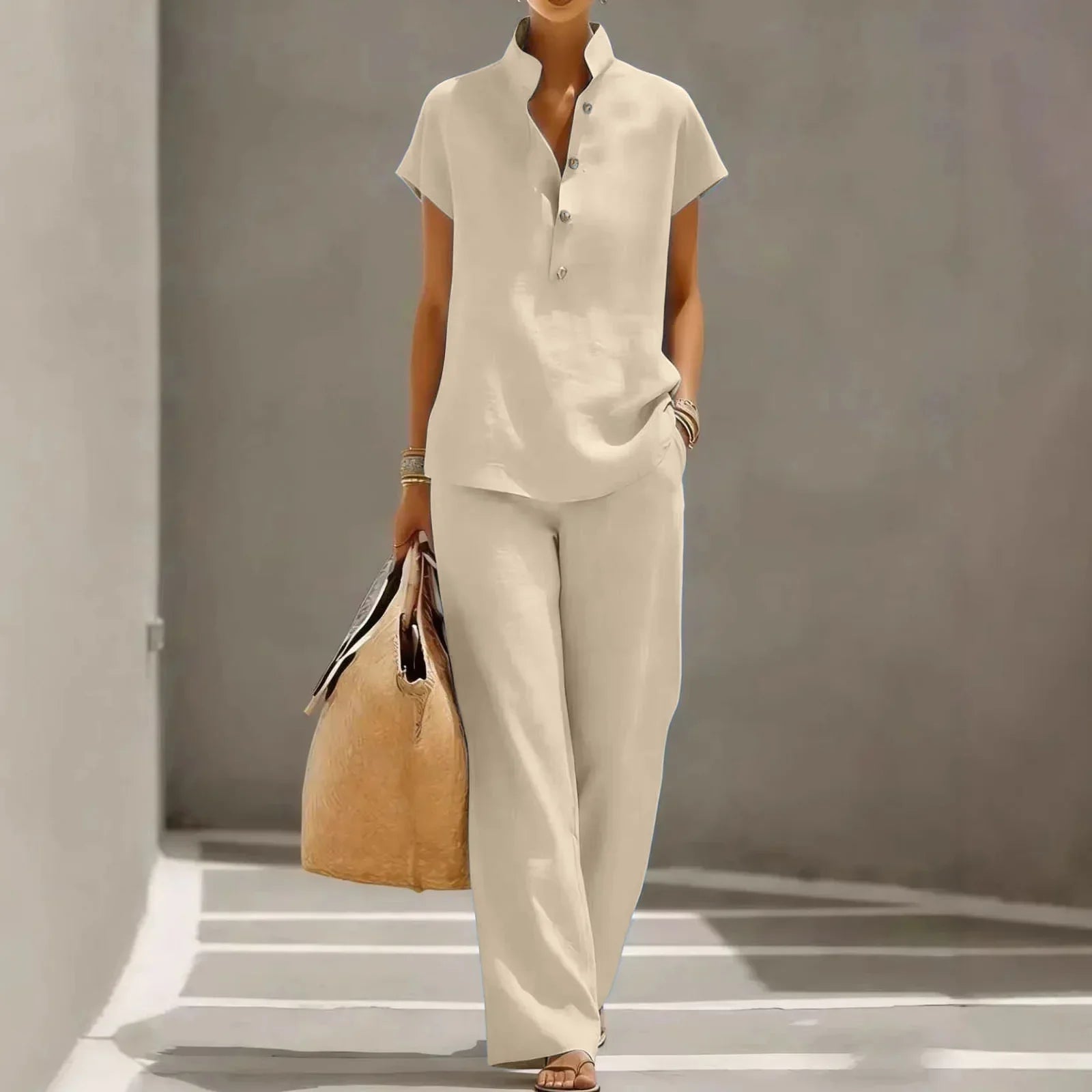 Women's Linen Matching Set Outfit for Weddings Parties Holidays Occasions and Everyday Wear
