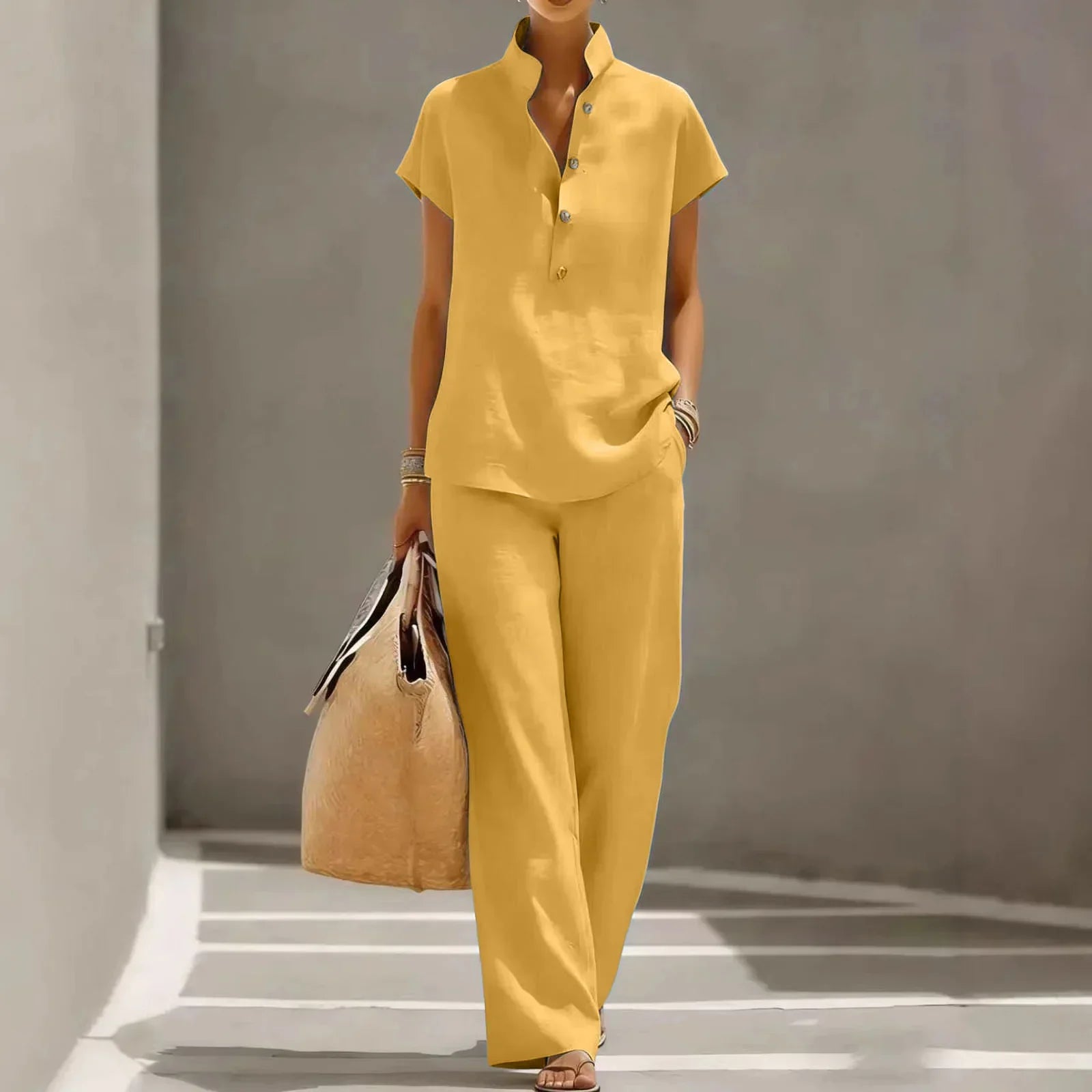 Women's Linen Matching Set Outfit for Weddings Parties Holidays Occasions and Everyday Wear