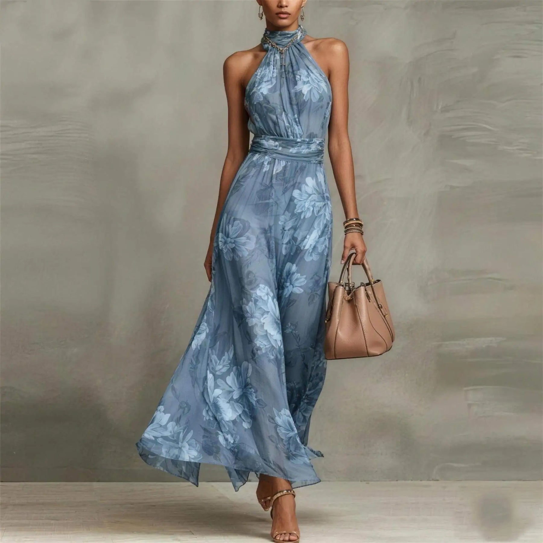 Women's Floral Maxi Dress Outfit for Summer Holidays Weddings Parties and Everyday Wear