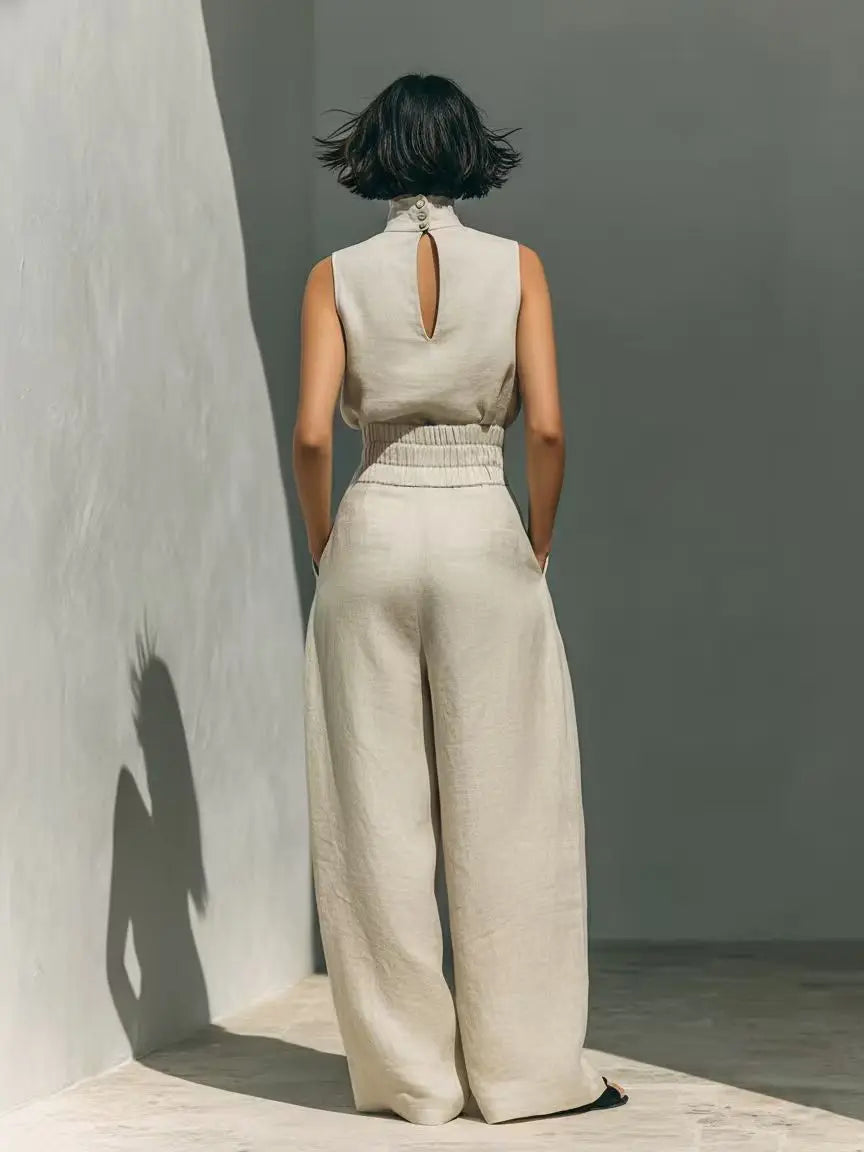 Women's High Waist Jumpsuit Outfit for Summer Holidays Parties Brunch and Everyday Wear