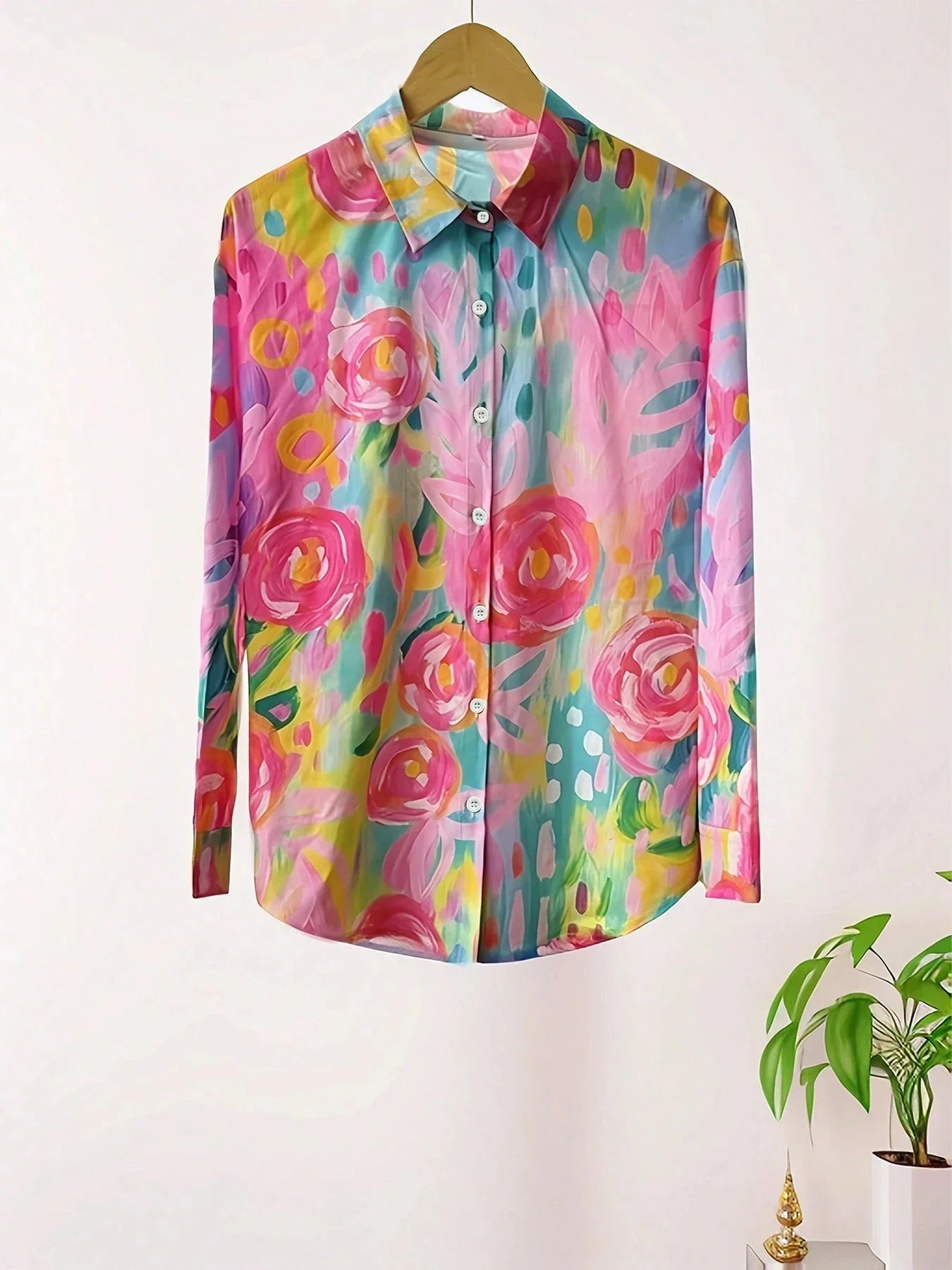 Women's Floral Colors Blouse Outfit for Work Brunch Casual Days and Everyday Wear