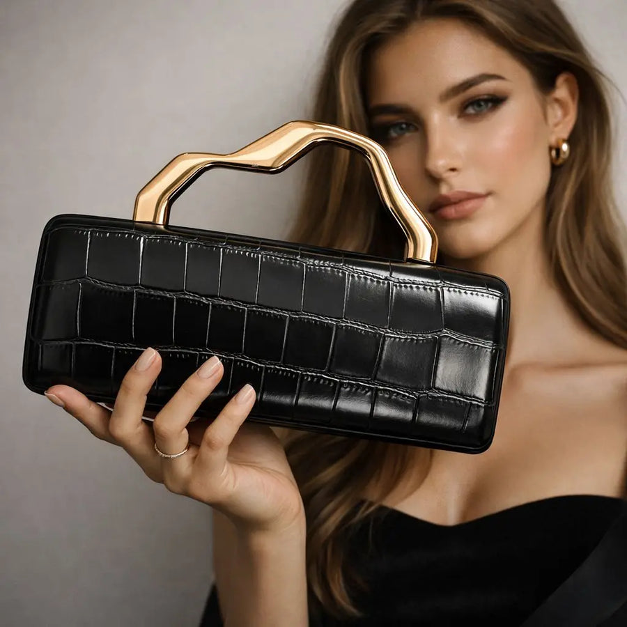 Women's Crocodile Messenger Bag Purse for Work Travel Holidays Shopping Commutes and Everyday Use