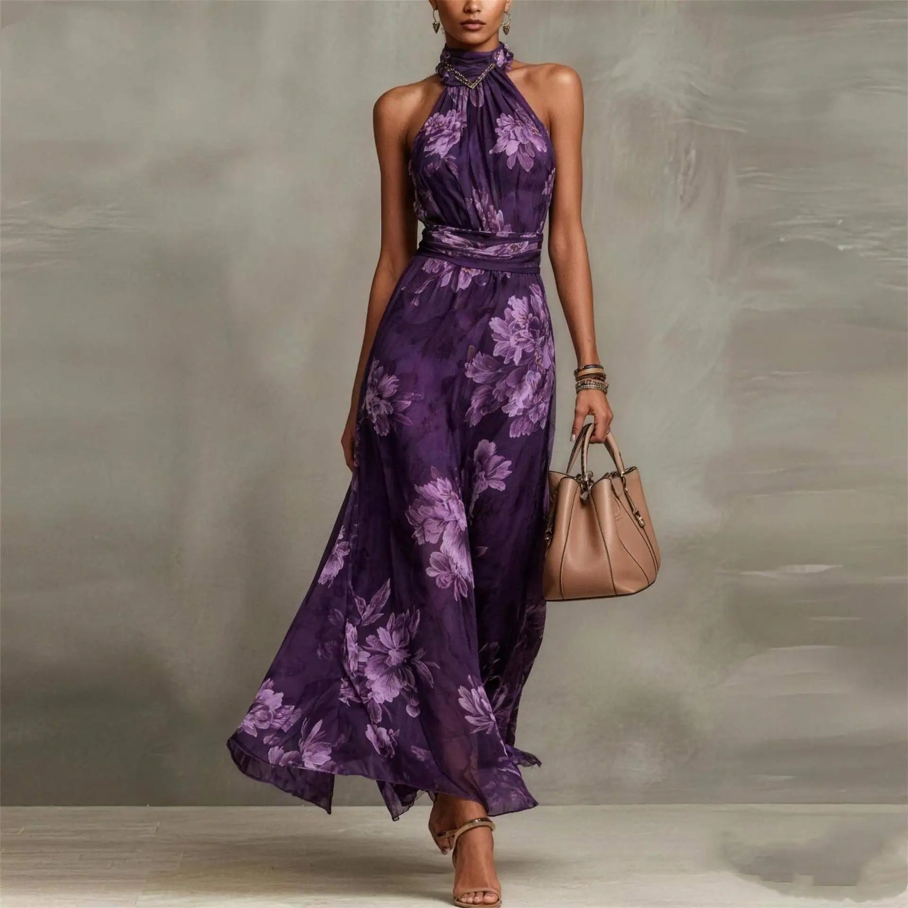 Women's Floral Maxi Dress Outfit for Summer Holidays Weddings Parties and Everyday Wear