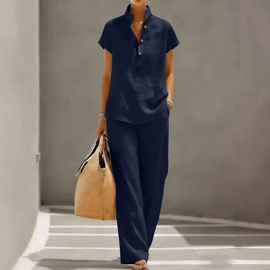 Women's Linen Matching Set Outfit for Weddings Parties Holidays Occasions and Everyday Wear