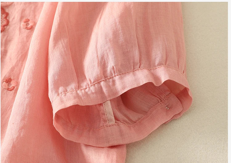 Women's V-Neck Embroidered Blouse Outfit for Work Brunch Casual Days and Everyday Wear