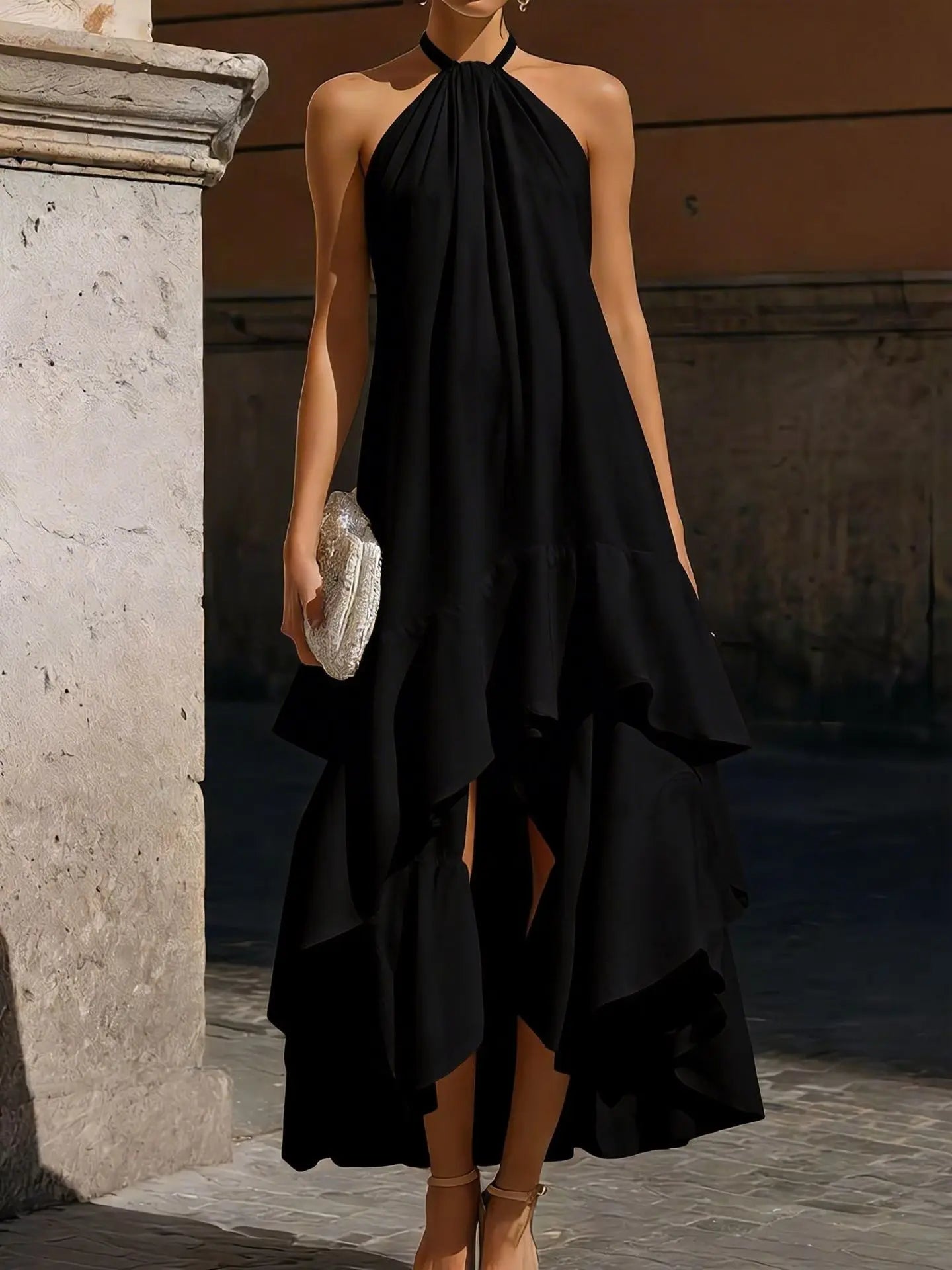 Women's Flowing Midi Dress Outfit for Summer Holidays Weddings Parties and Everyday Wear