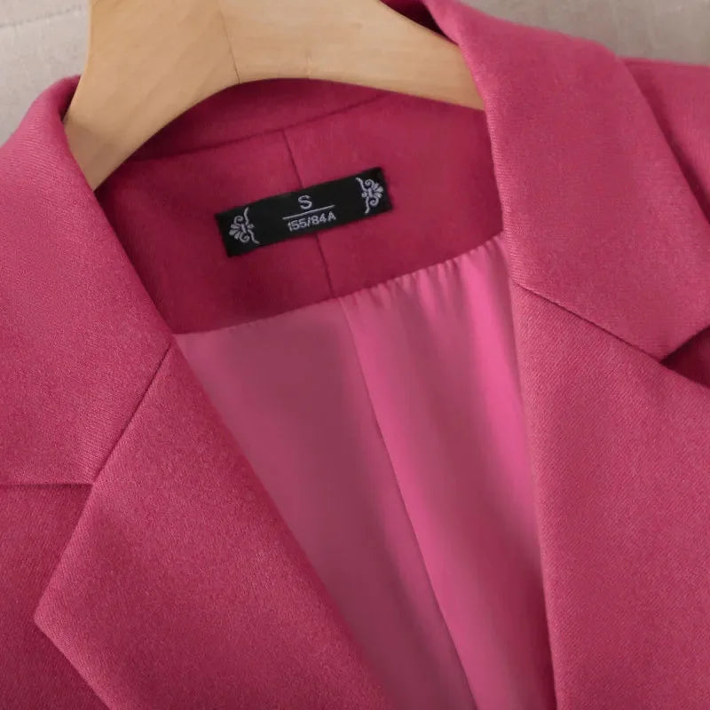 Women's Blazer Coat Tailored Fit Belted Button Cuff Detail Stylish Office