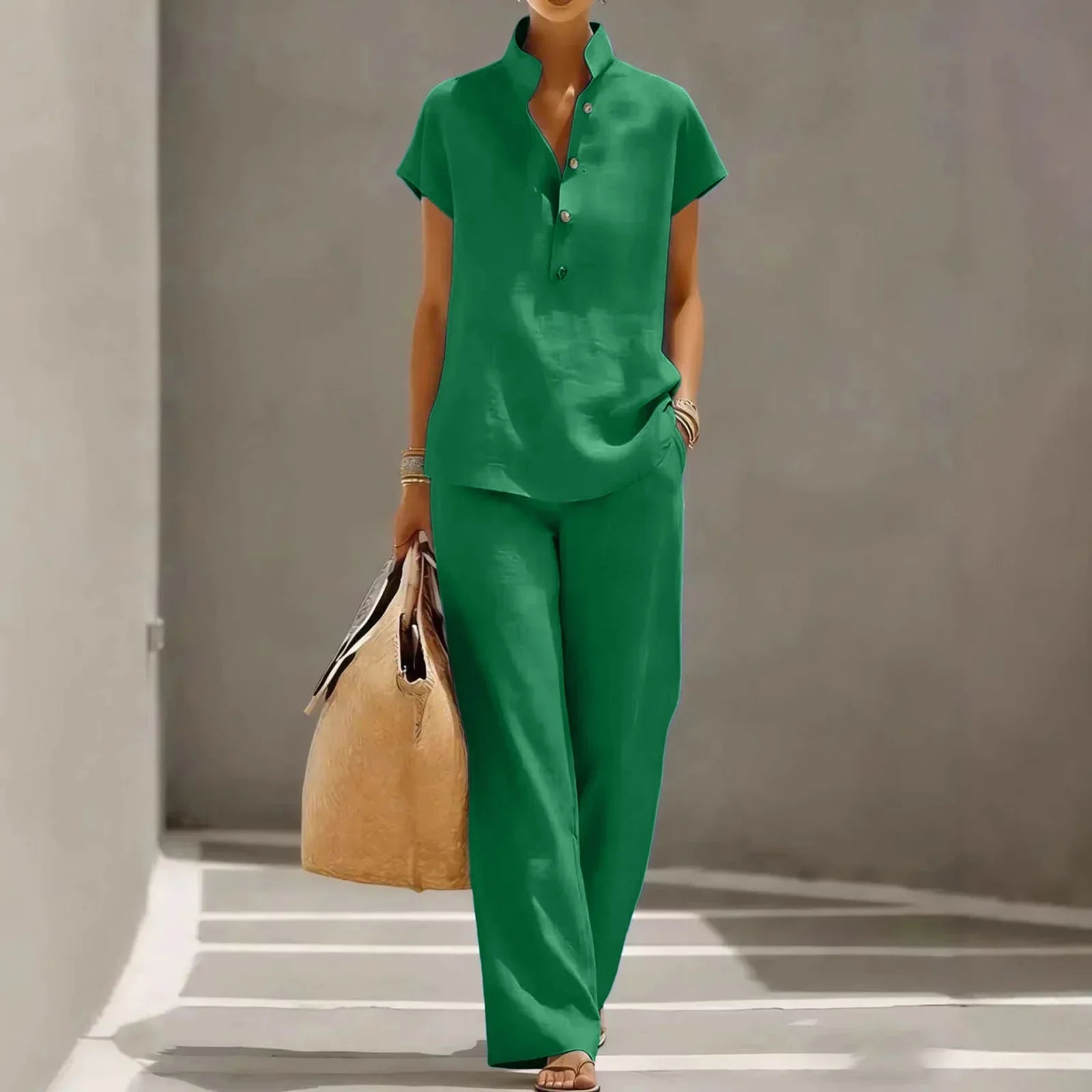 Women's Linen Matching Set Outfit for Weddings Parties Holidays Occasions and Everyday Wear