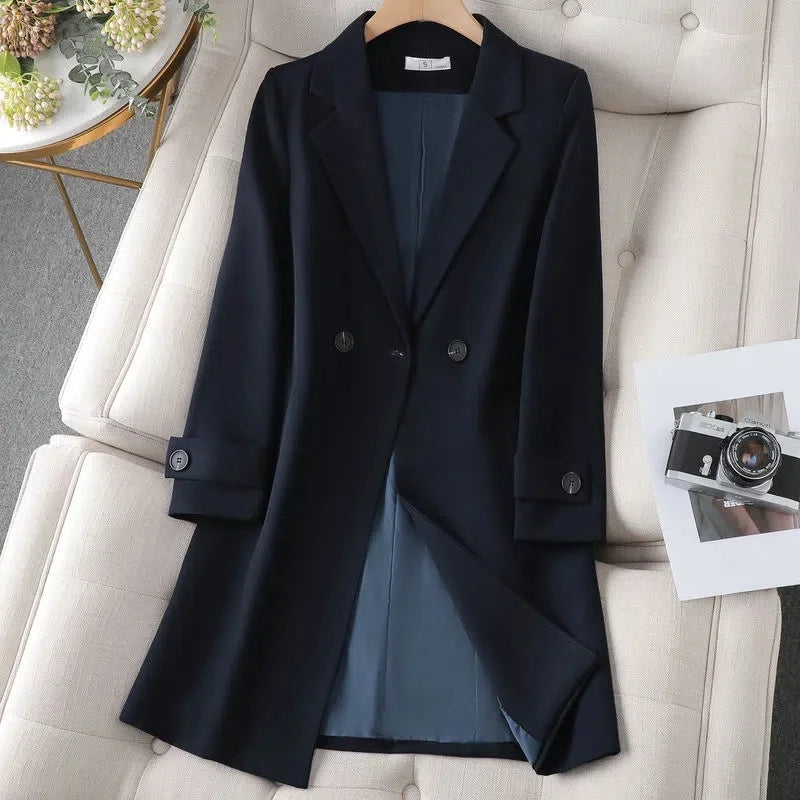 Women's Blazer Coat Tailored Fit Belted Button Cuff Detail Stylish Office