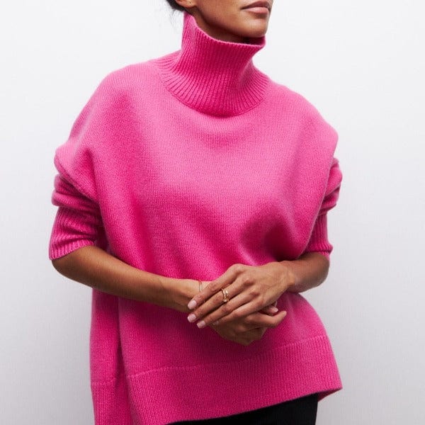Women's Classic Turtleneck Sweater Fitted Long Sleeve Casual Layering