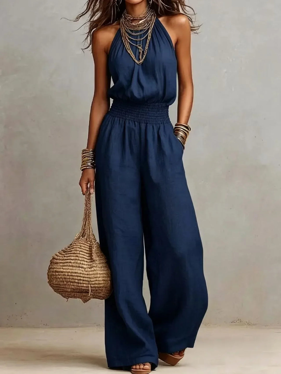 Women’s Elegant Flowing Wide Leg Jumpsuit | Chic