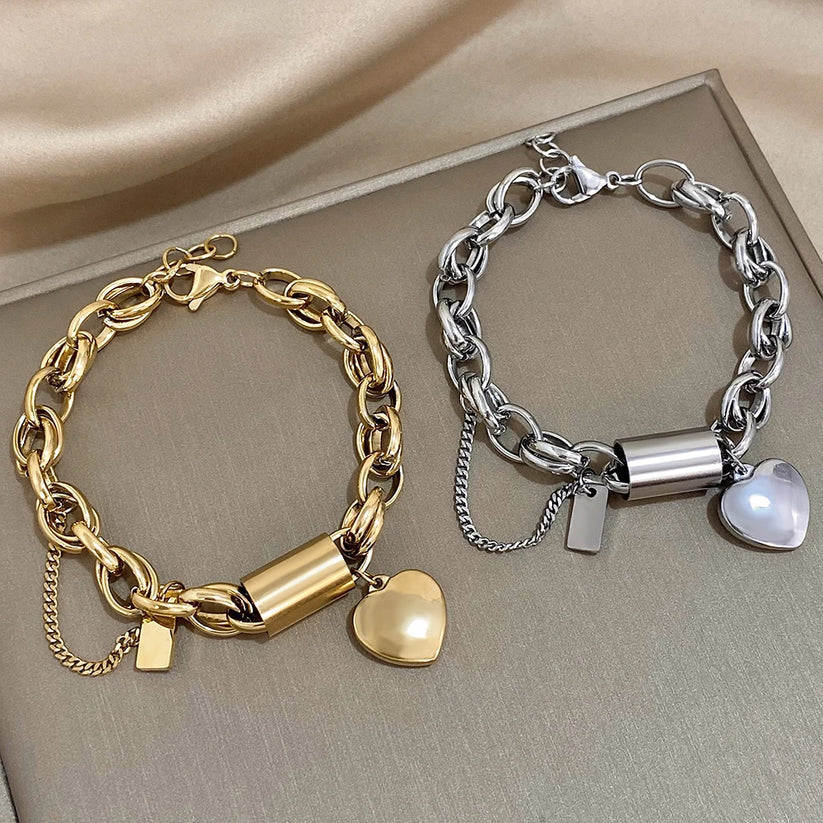 Women's Gold Chunky Bracelet Statement Jewellery Jewelry Gift for Women Weddings Parties Prom and Everyday Wear