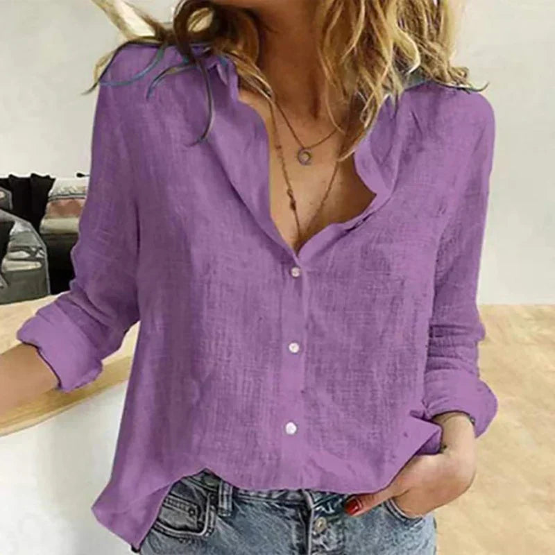 Women's Bird Print Long Sleeve Blouse Outfit for Work Brunch Casual Days and Everyday Wear