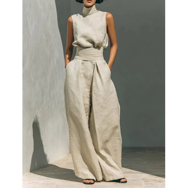 Women's High Waist Jumpsuit Outfit for Summer Holidays Parties Brunch and Everyday Wear