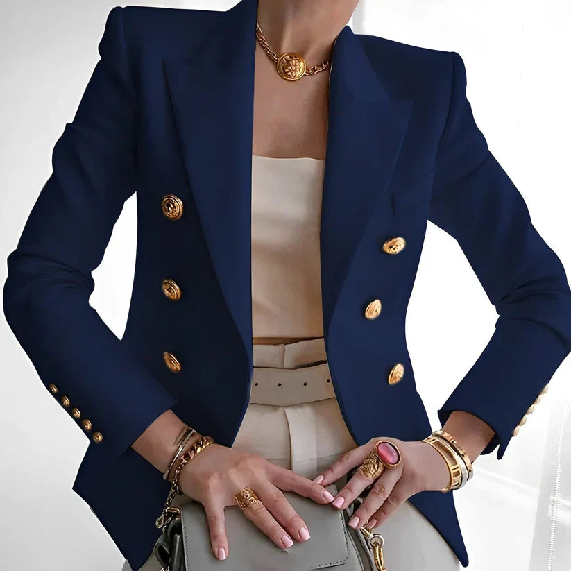 Women's Double-Breasted Blazer Layering Outerwear for Work Autumn Winter and Everyday Wear
