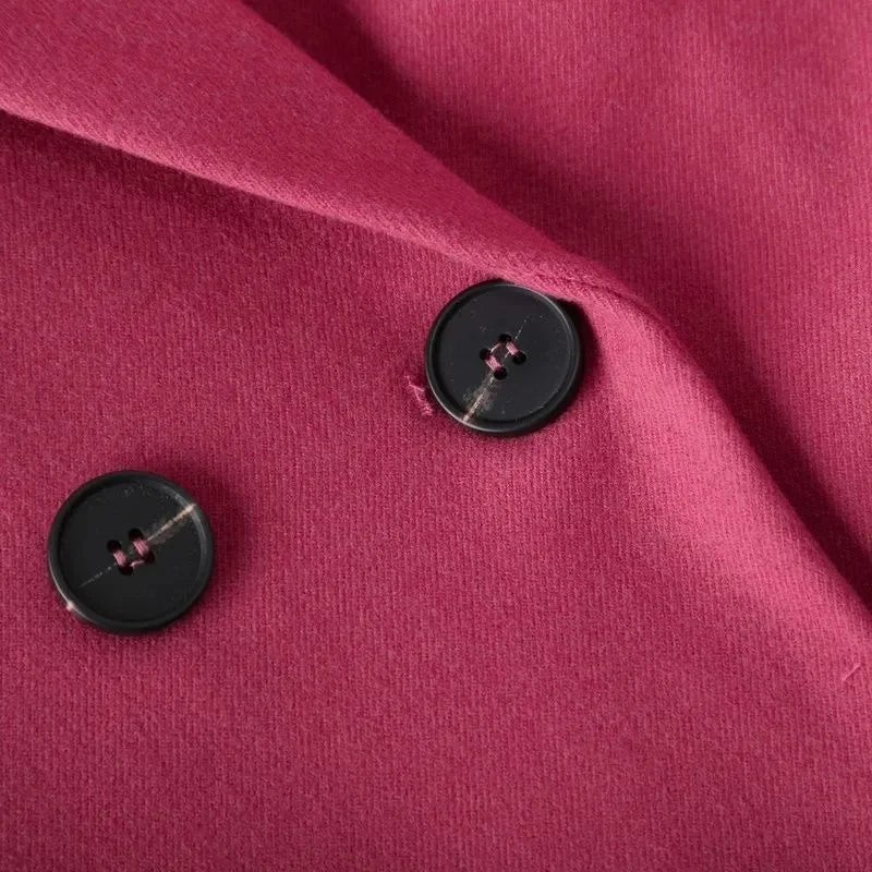 Women's Blazer Coat Tailored Fit Belted Button Cuff Detail Stylish Office
