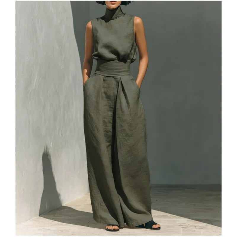 Women's High Waist Jumpsuit Outfit for Summer Holidays Parties Brunch and Everyday Wear