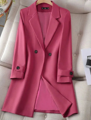 Women's Blazer Coat Tailored Fit Belted Button Cuff Detail Stylish Office