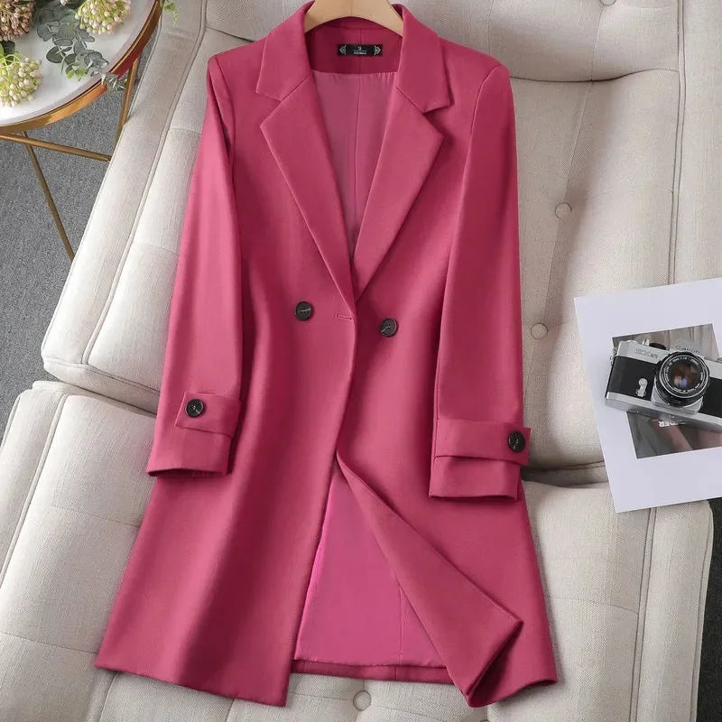 Women's Blazer Coat Tailored Fit Belted Button Cuff Detail Stylish Office