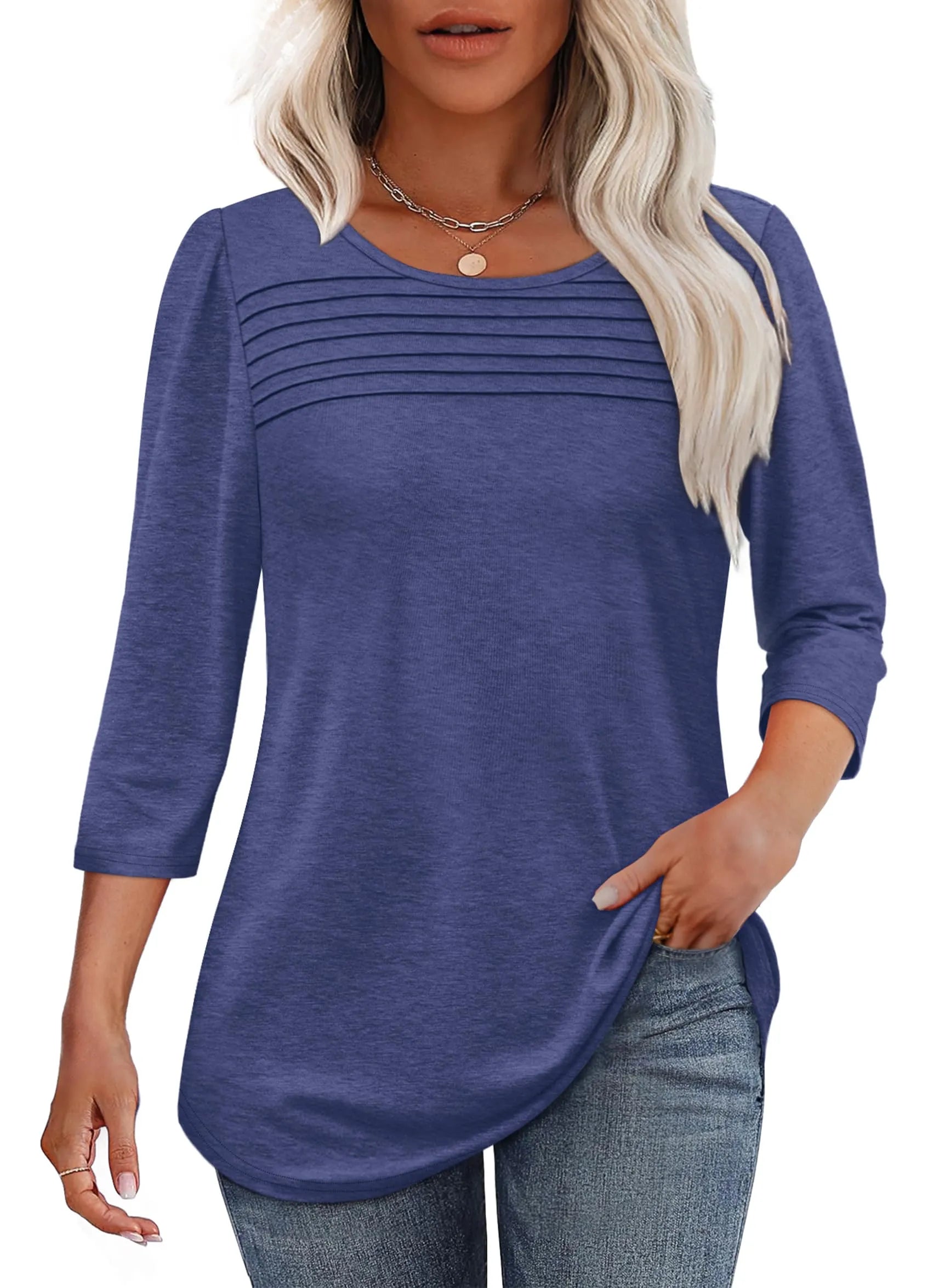 Women's Pleated Top Outfit for Work Brunch Casual Days and Everyday Wear