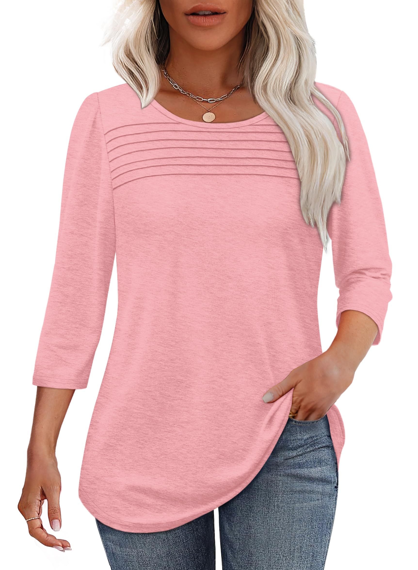 Women's Pleated Top Outfit for Work Brunch Casual Days and Everyday Wear