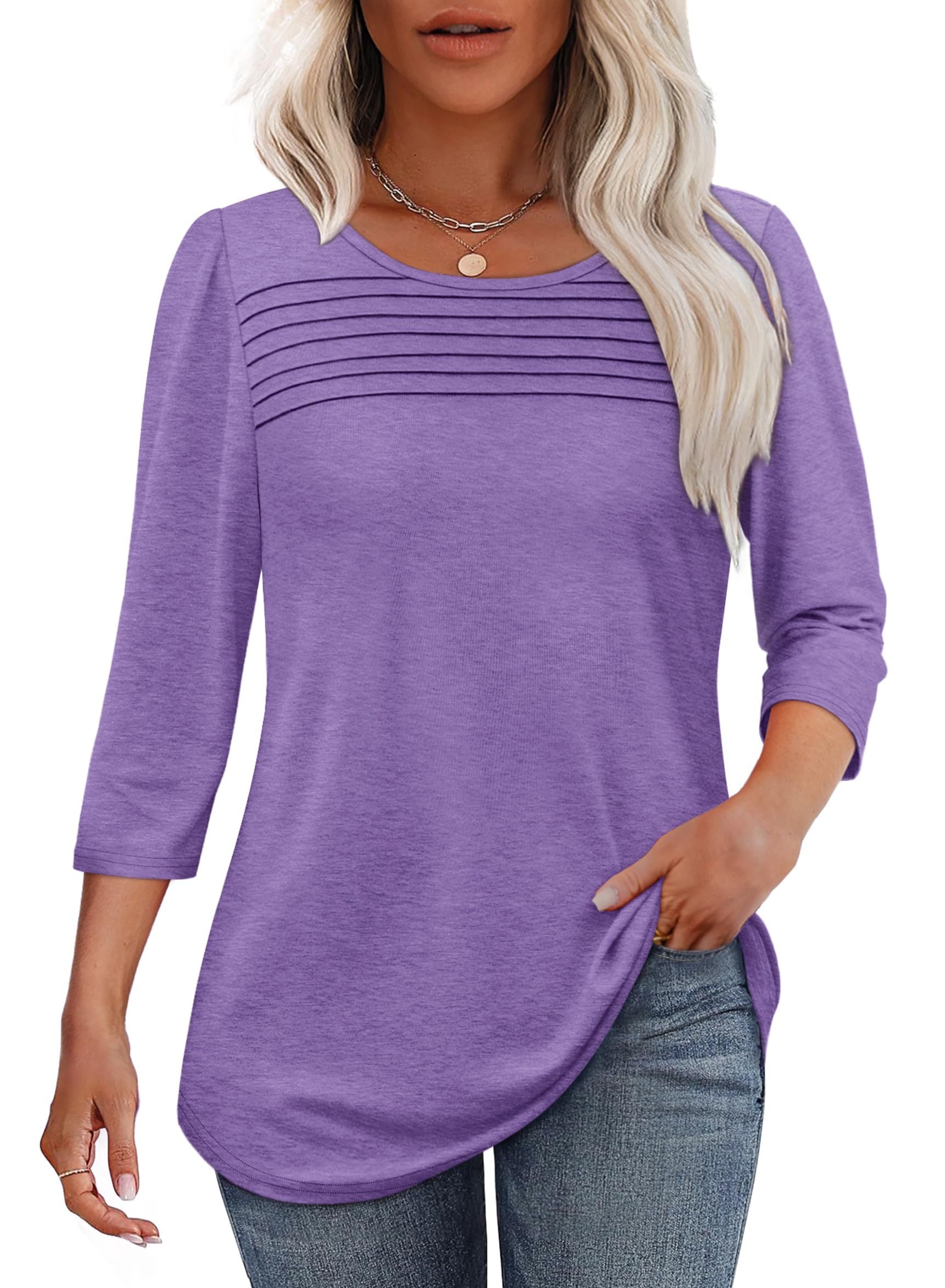 Women's Pleated Top Outfit for Work Brunch Casual Days and Everyday Wear