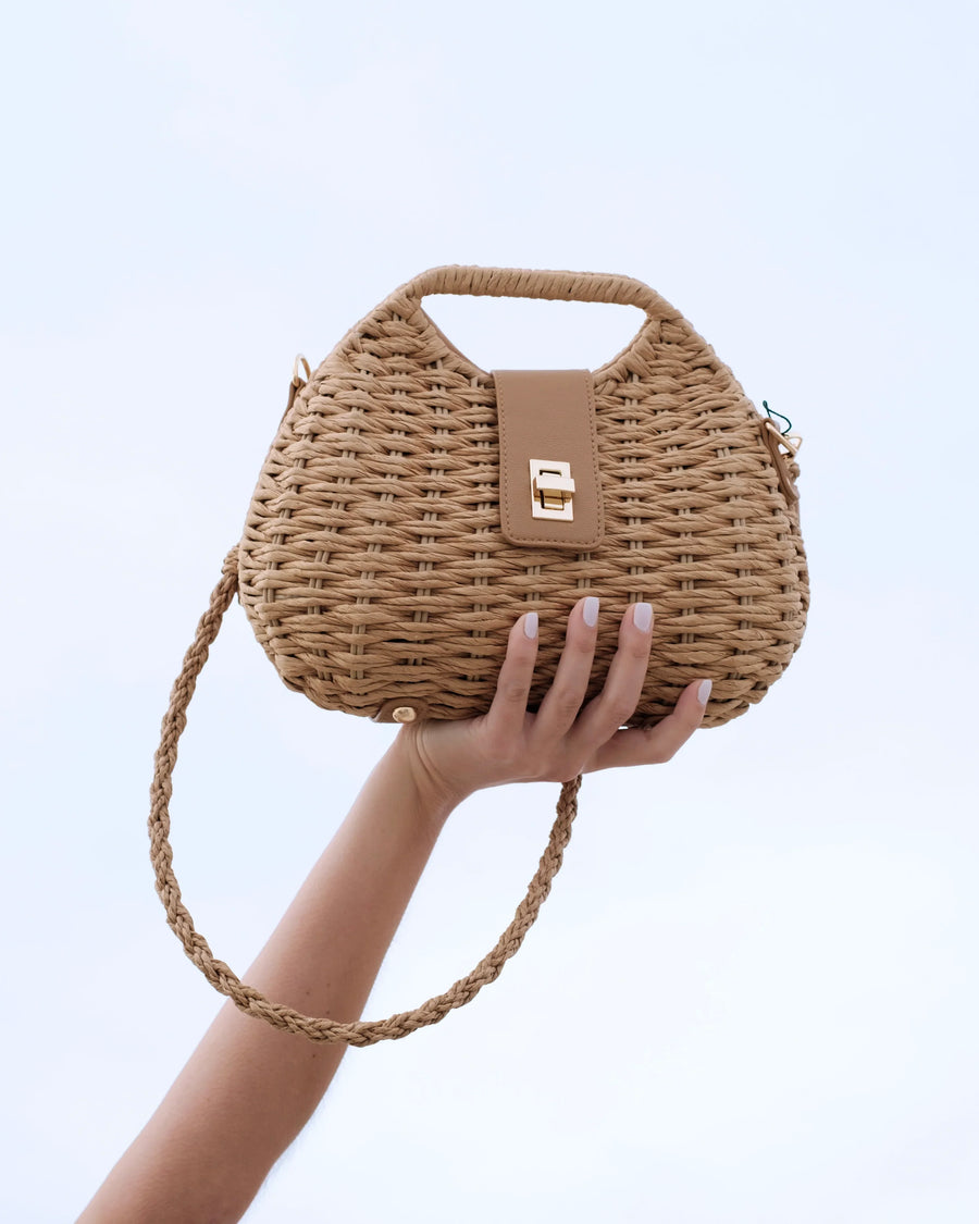 Women's Tan Clutch Purse for Work Travel Holidays Shopping Commutes and Everyday Use
