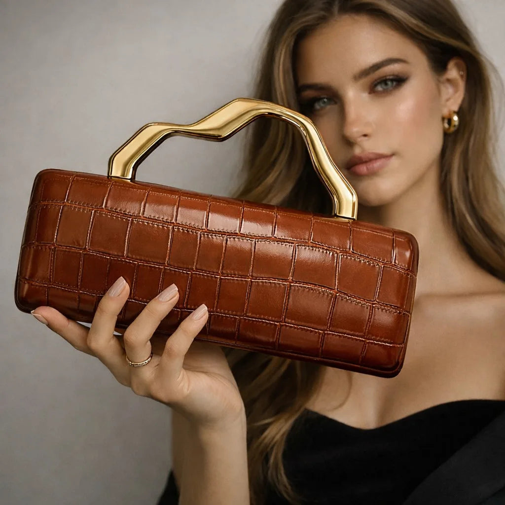 Women's Crocodile Messenger Bag Purse for Work Travel Holidays Shopping Commutes and Everyday Use