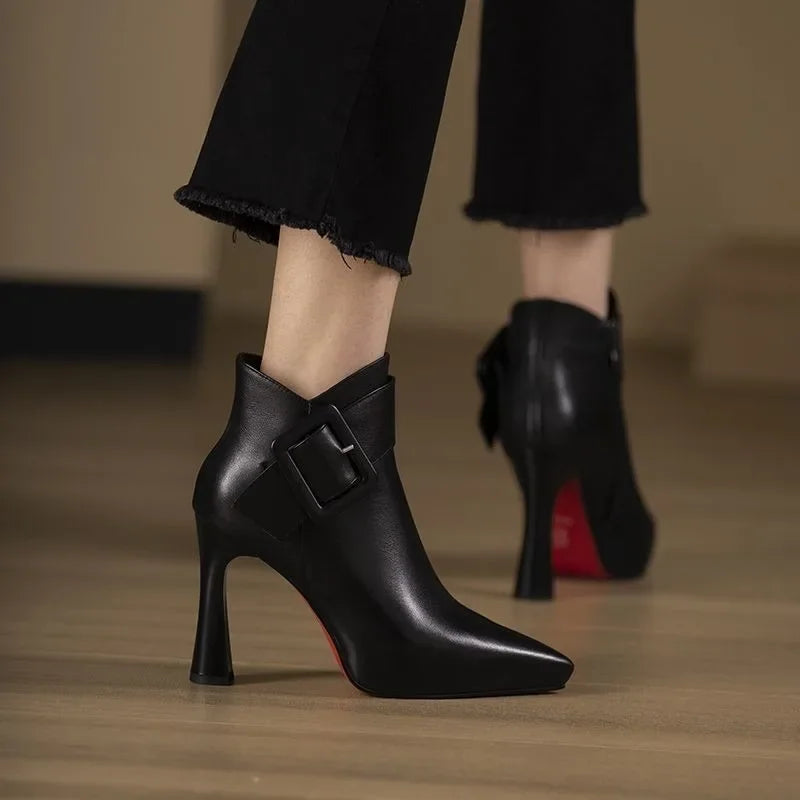 Women's Buckle Heel Boots Footwear for Summer Holidays Weddings Parties and Everyday Wear