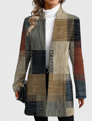 Women's Elegant Blazer Tailored Fit Long Sleeve Notched Lapel Classic Office