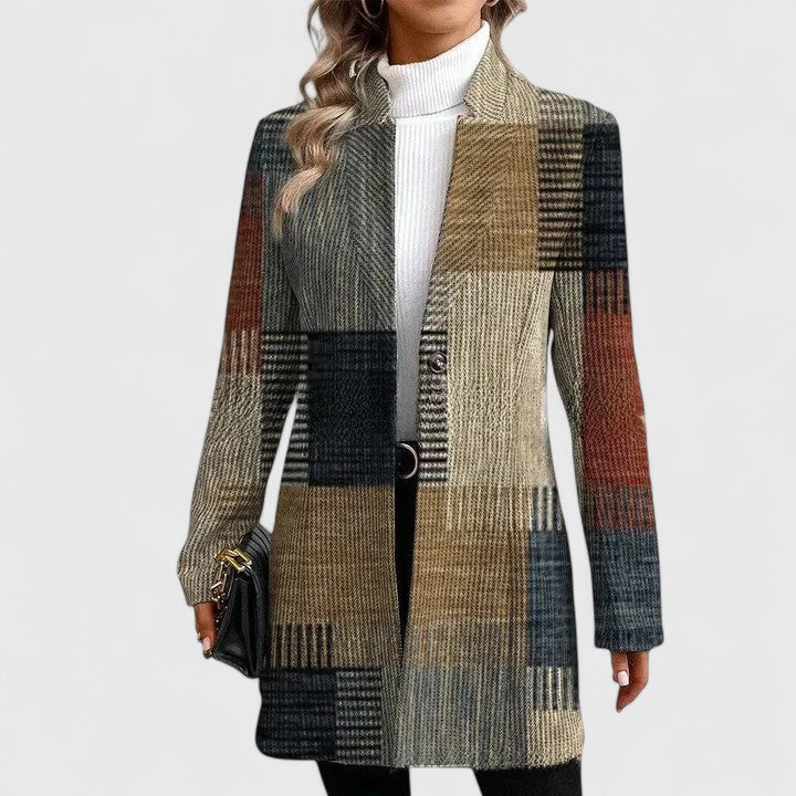 Women's Elegant Blazer Tailored Fit Long Sleeve Notched Lapel Classic Office