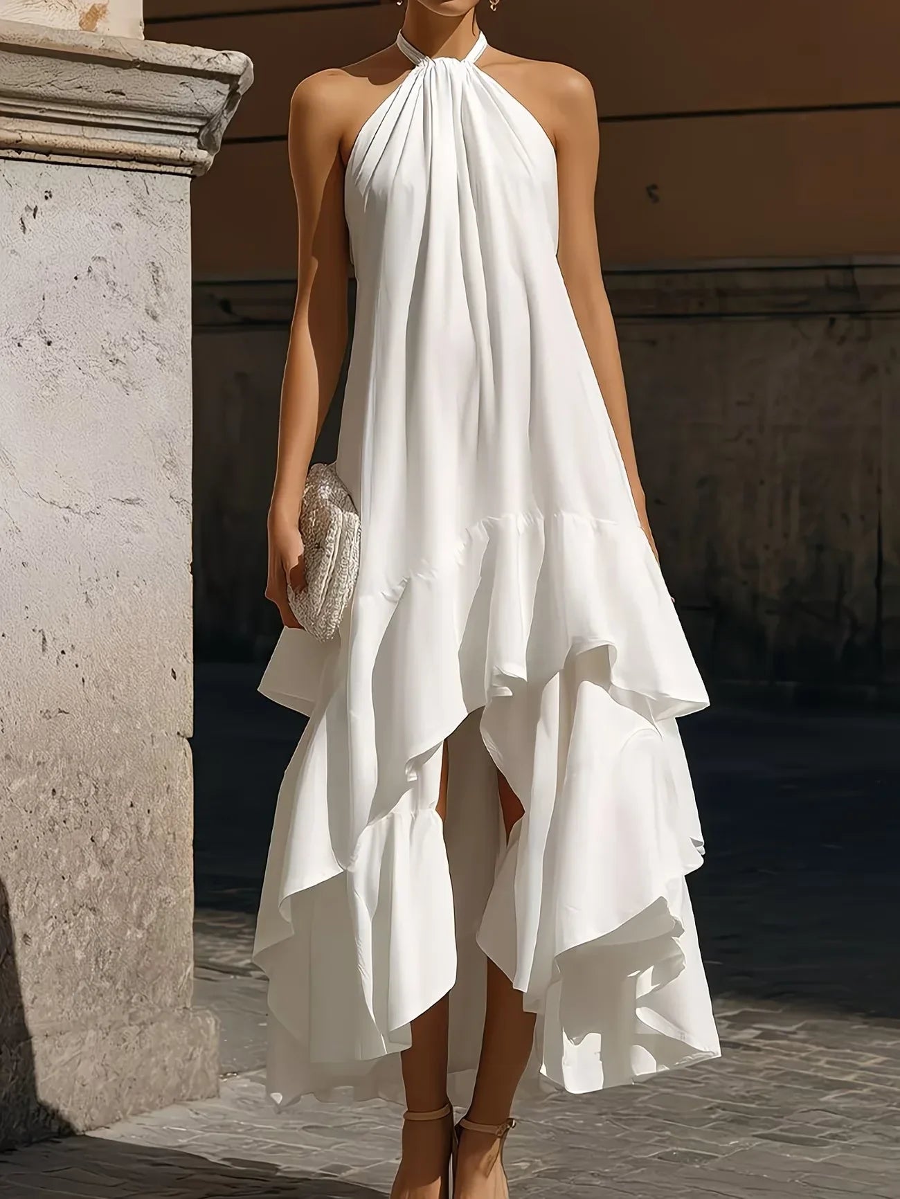 Women's Flowing Midi Dress Outfit for Summer Holidays Weddings Parties and Everyday Wear