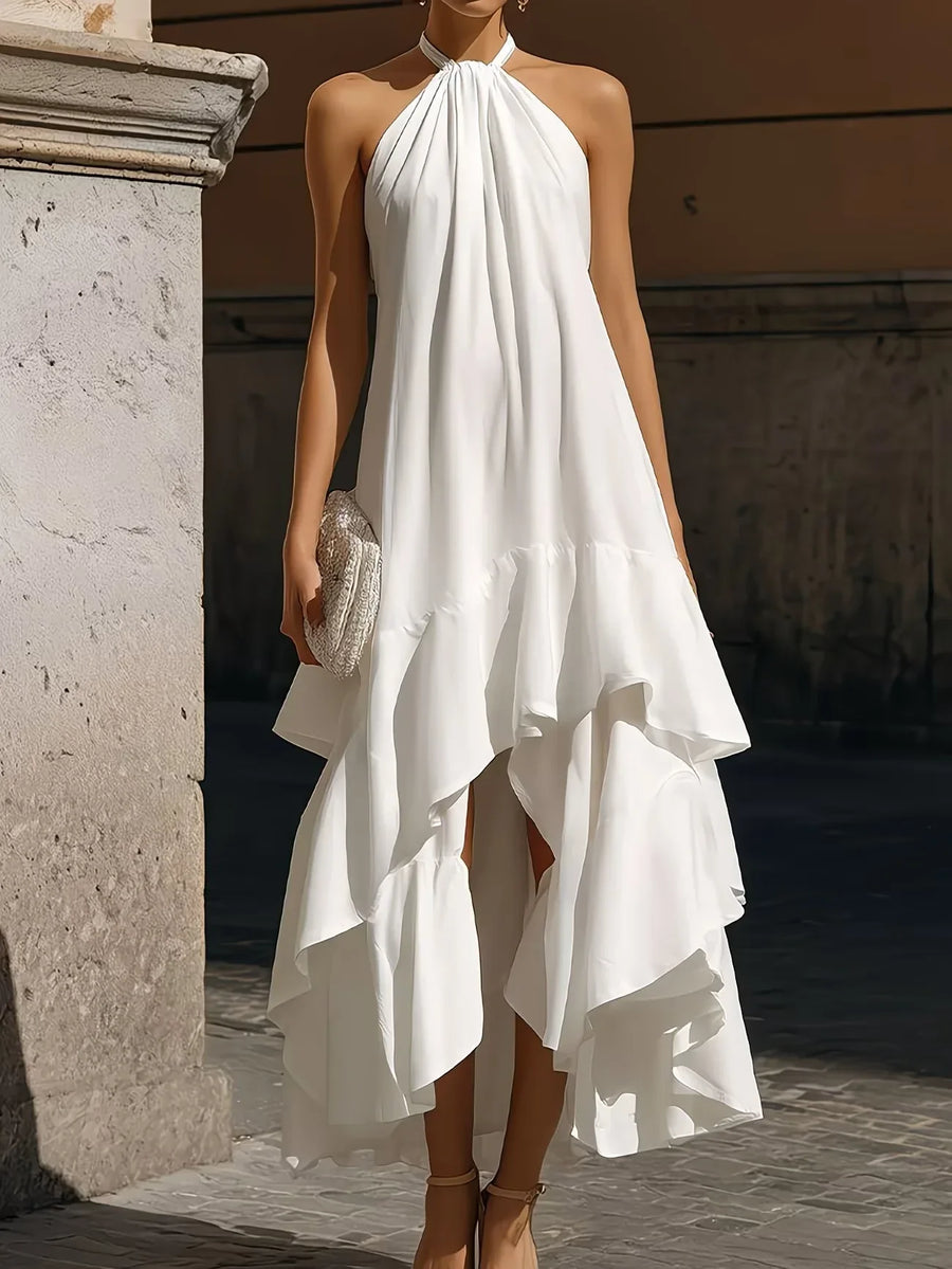 Women's Flowing Midi Dress Outfit for Summer Holidays Weddings Parties and Everyday Wear