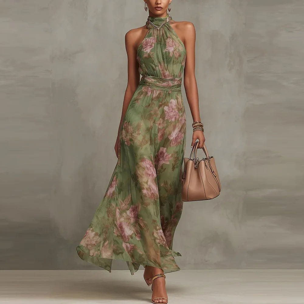 Women's Floral Maxi Dress Outfit for Summer Holidays Weddings Parties and Everyday Wear