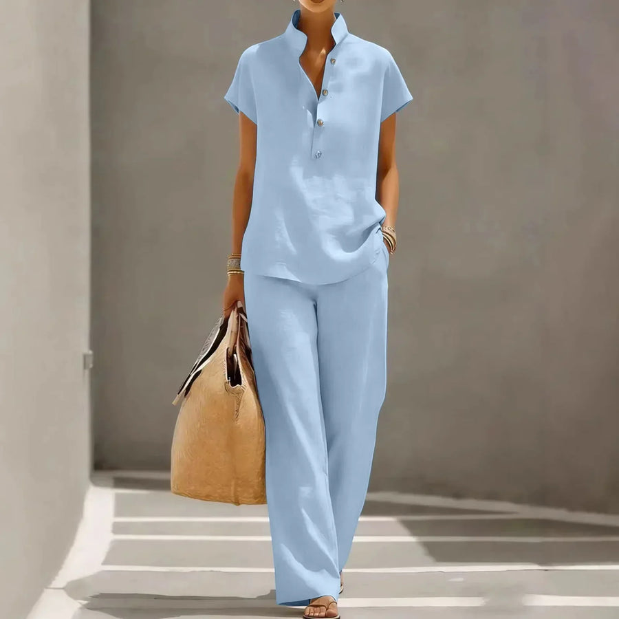 Women's Linen Matching Set Outfit for Weddings Parties Holidays Occasions and Everyday Wear