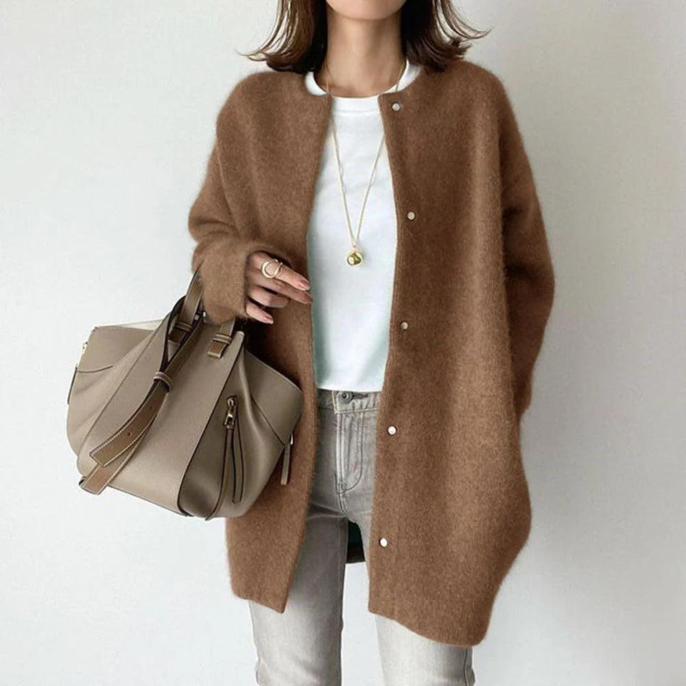 Women's Relaxed Fit Coat Long Sleeve Open Front Layering Casual Everyday