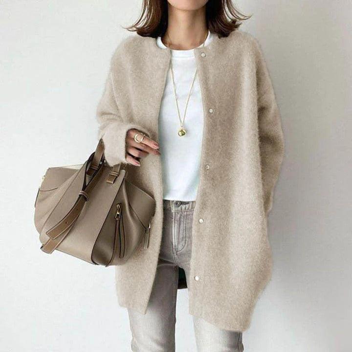 Women's Relaxed Fit Coat Long Sleeve Open Front Layering Casual Everyday