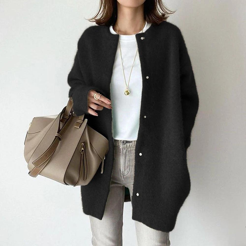 Women's Relaxed Fit Coat Long Sleeve Open Front Layering Casual Everyday
