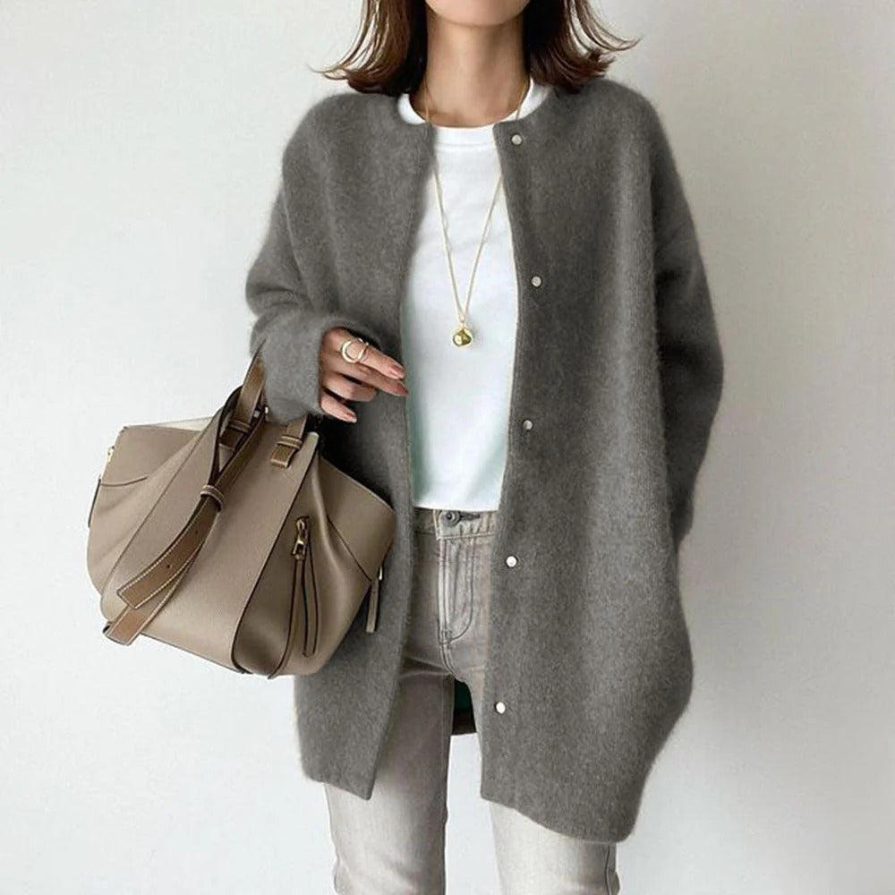 Women's Relaxed Fit Coat Long Sleeve Open Front Layering Casual Everyday