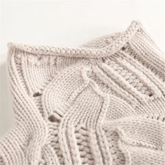 Women's Chunky Cable Knit Turtleneck Sweater Relaxed Fit Long Sleeve Cozy Casual
