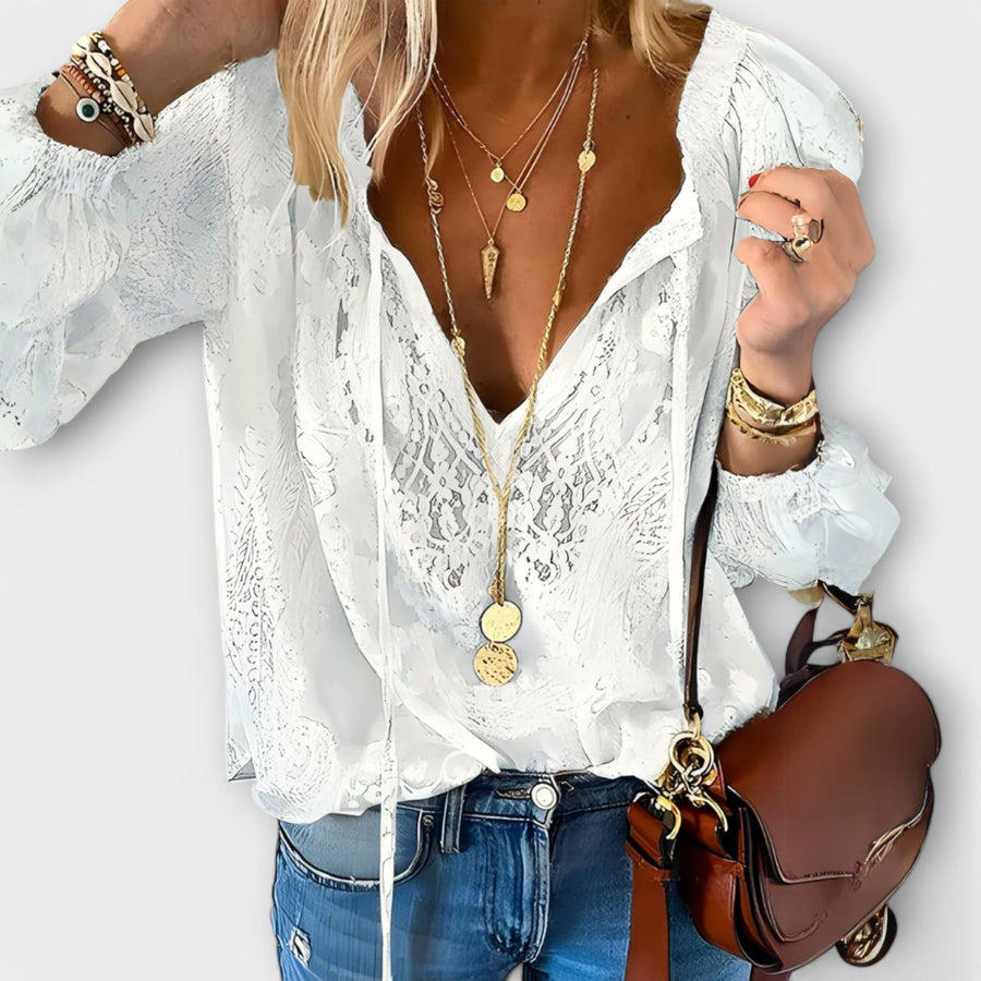 Women's Lace Blouse Outfit for Work Brunch Casual Days and Everyday Wear