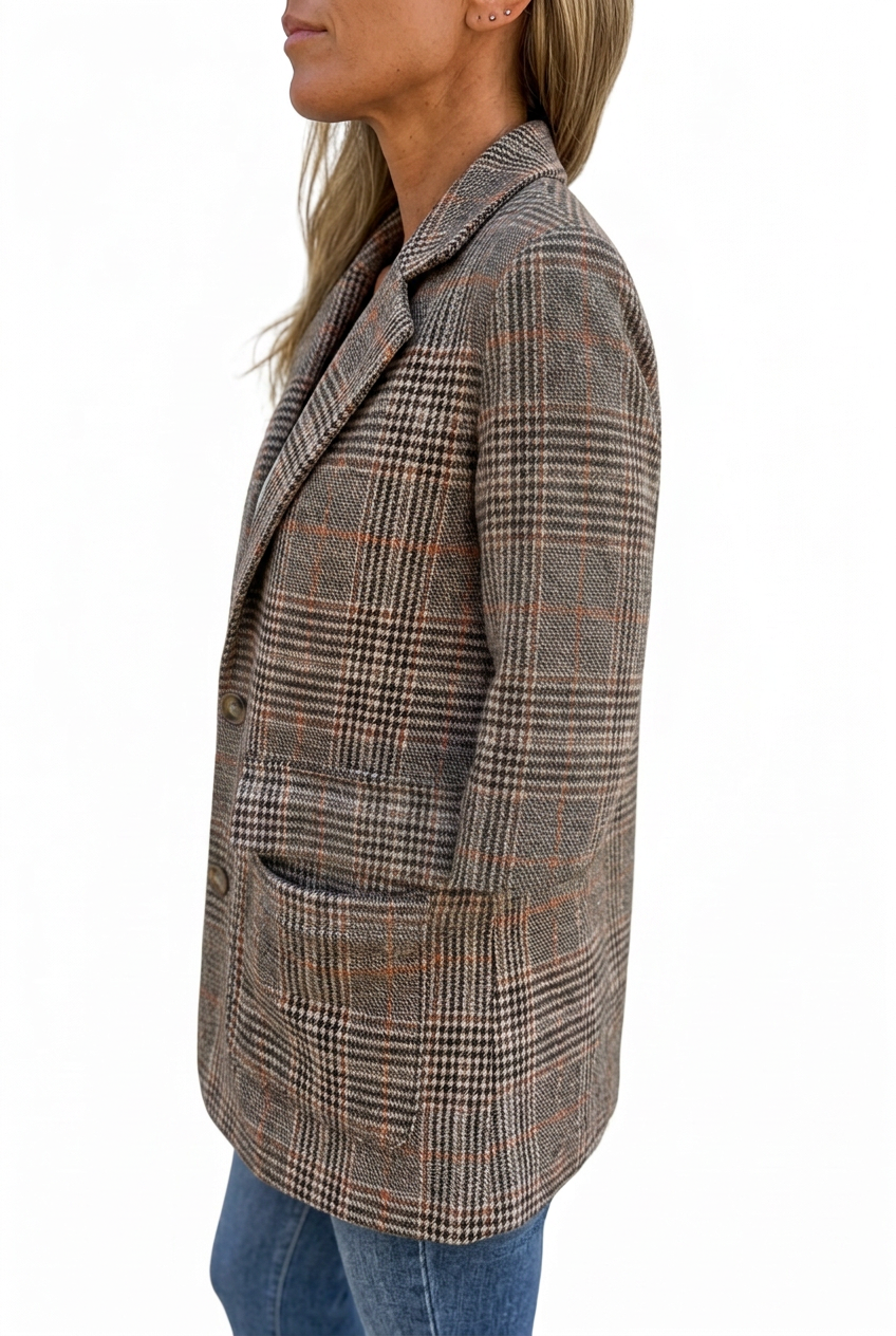 Women's Blazer Tailored Fit Long Sleeve Notched Collar Button Closure Smart-Casual