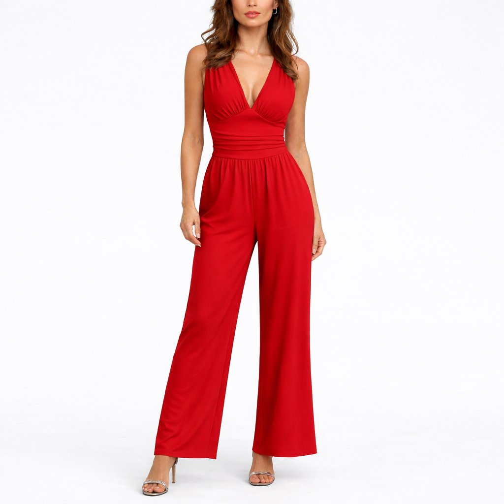 Women's Chic Sleeveless Jumpsuit Wide-Leg Relaxed Fit Casual Everyday