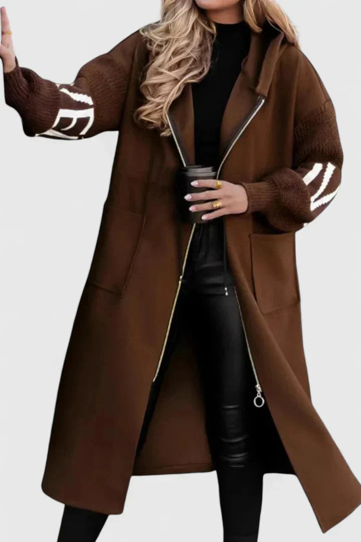 Women's Elegant Hooded Coat Tailored Fit Long Sleeve Stylish Everyday Outerwear