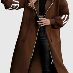 Women's Elegant Hooded Coat Tailored Fit Long Sleeve Stylish Everyday Outerwear