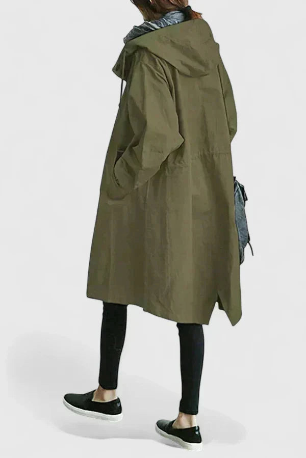 Women's Stylish Long Coat Tailored Fit Double-Breasted Classic Everyday